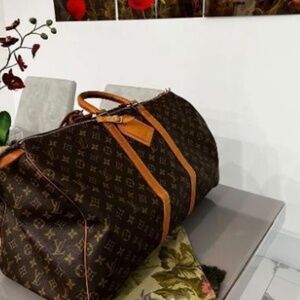 Authentic Louis Vuitton keepall 55 monogram travel unisex duffle bag